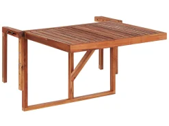 Beliani Balkonhängetisch Akazienholz Dunkelbraun 60 X 40 Cm Höhenverstellbar Balkontisch Balkon, Terrasse, Balkonmöbel