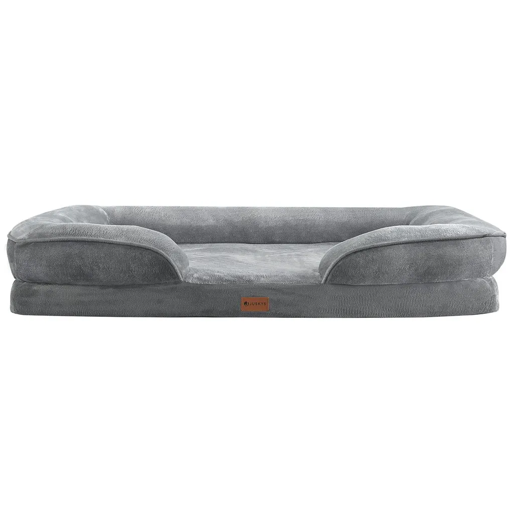 Juskys Hundebett Sheena XL Orthopädisch, Waschbar & Rutschfest – 105 X 82 X 17 Cm– Hundesofa Flauschig Große Hunde Grau – Haustierbett Hundesofa 7 Juskys Hundebett Sheena XL Orthopädisch, Waschbar & Rutschfest – 105 X 82 X 17 Cm– Hundesofa Flauschig Große Hunde Grau – Haustierbett Hundesofa – Bild 7