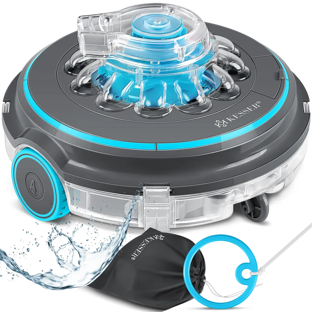 KESSER® Poolroboter Poolreiniger Akku Aqua-9000 Inkl. Transporttasche Pool Roboter Für Bis 80m² Pools, Li-Ion Akku Max. 75 Min, Kabellos Poolsauger Bodenreinigung Vollautomatisch Bodensauger, Farbe:Anthrazit 2 KESSER® Poolroboter Poolreiniger Akku Aqua-9000 Inkl. Transporttasche Pool Roboter Für Bis 80m² Pools, Li-Ion Akku Max. 75 Min, Kabellos Poolsauger Bodenreinigung Vollautomatisch Bodensauger, Farbe:Anthrazit – Bild 2