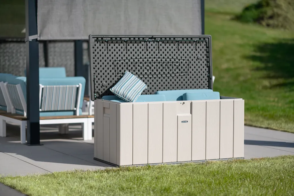 Lifetime Kunststoff Kissenbox "Harmony", Polsteraufbewahrung, 568 L Lichtgrau 72 X 151 X 70 Cm (L X B X H) 29 Lifetime Kunststoff Kissenbox "Harmony", Polsteraufbewahrung, 568 L Lichtgrau 72 X 151 X 70 Cm (L X B X H) – Bild 29