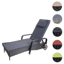 Mendler Poly-Rattan Sonnenliege Carrara, Relaxliege Gartenliege Liege, Alu Anthrazit, Kissen Grau -Garten- & Gewächshäuser Geschäft 4b410259eac7c80646267a41e73a1932