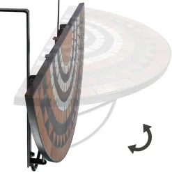 Tectake Balkontisch Zum Einhängen Mit Mosaikmuster Klappbar 75x65x62cm - Terracotta/weiß -Garten- & Gewächshäuser Geschäft 4b650b24637aafd6e2af1c9d6cf6952c