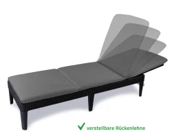 ALLIBERT By KETER Allibert Sunlounger Liege Jaipur Inkl. Auflage, Farbe Graphit/Grau -Garten- & Gewächshäuser Geschäft 4b7f1d6a7638a4fd9a917f03c621c587