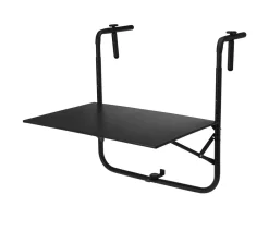 Spetebo Metall Balkontisch Schwarz 60 X 43 Cm - AMBIANCE - Balkon Hänge Klapp Tisch