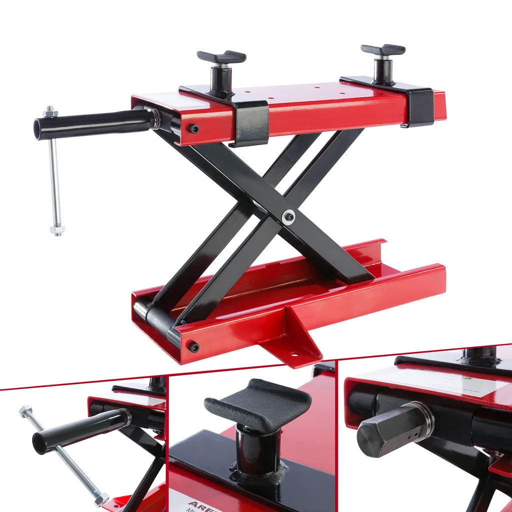 AREBOS Motorradheber, Motorrad Hebebühne, 500kg, Rot, Spindelantrieb, 95 Bis 375 Mm Höhenverstellbar 1 AREBOS Motorradheber, Motorrad Hebebühne, 500kg, Rot, Spindelantrieb, 95 Bis 375 Mm Höhenverstellbar