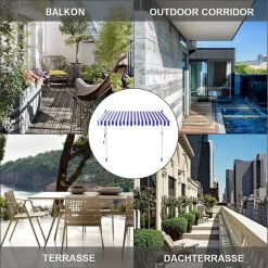 Mucola Klemmmarkise 250-120cm Creme Balkon Markise Sonnenschutz Terasse Fenstermarkise Balkonmarkise Sonnensegel Windschutz Rollo -Garten- & Gewächshäuser Geschäft 4baeaf647e6bd9899f95e44d501981fc