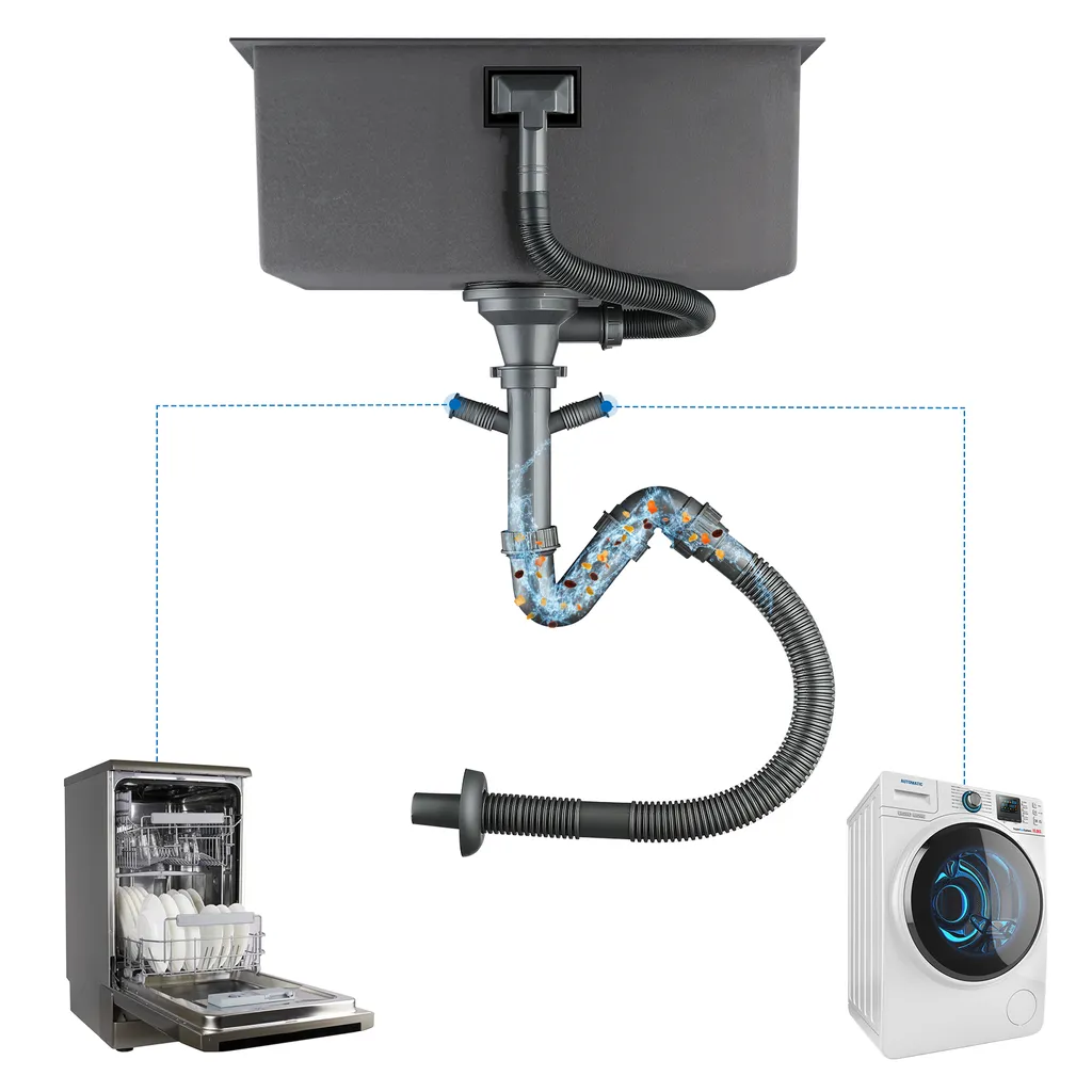 Auralum Küchenspüle Edelstahl Waschbecken Einbauspüle Ohne Montagelöcher Spülbecken Mit Ablaufgarnitur 50*43CM, Dunkelgrau 8 Auralum Küchenspüle Edelstahl Waschbecken Einbauspüle Ohne Montagelöcher Spülbecken Mit Ablaufgarnitur 50*43CM, Dunkelgrau – Bild 8