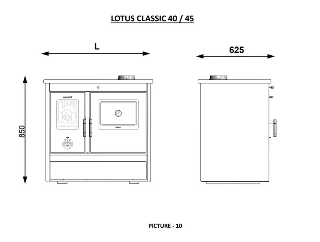 Moeby24 Küchenofen Holzherd Kaminofen Herd Gusseisen 11,91KW BimSchV2 EEK A+ Bordeux 4 Moeby24 Küchenofen Holzherd Kaminofen Herd Gusseisen 11,91KW BimSchV2 EEK A+ Bordeux – Bild 4