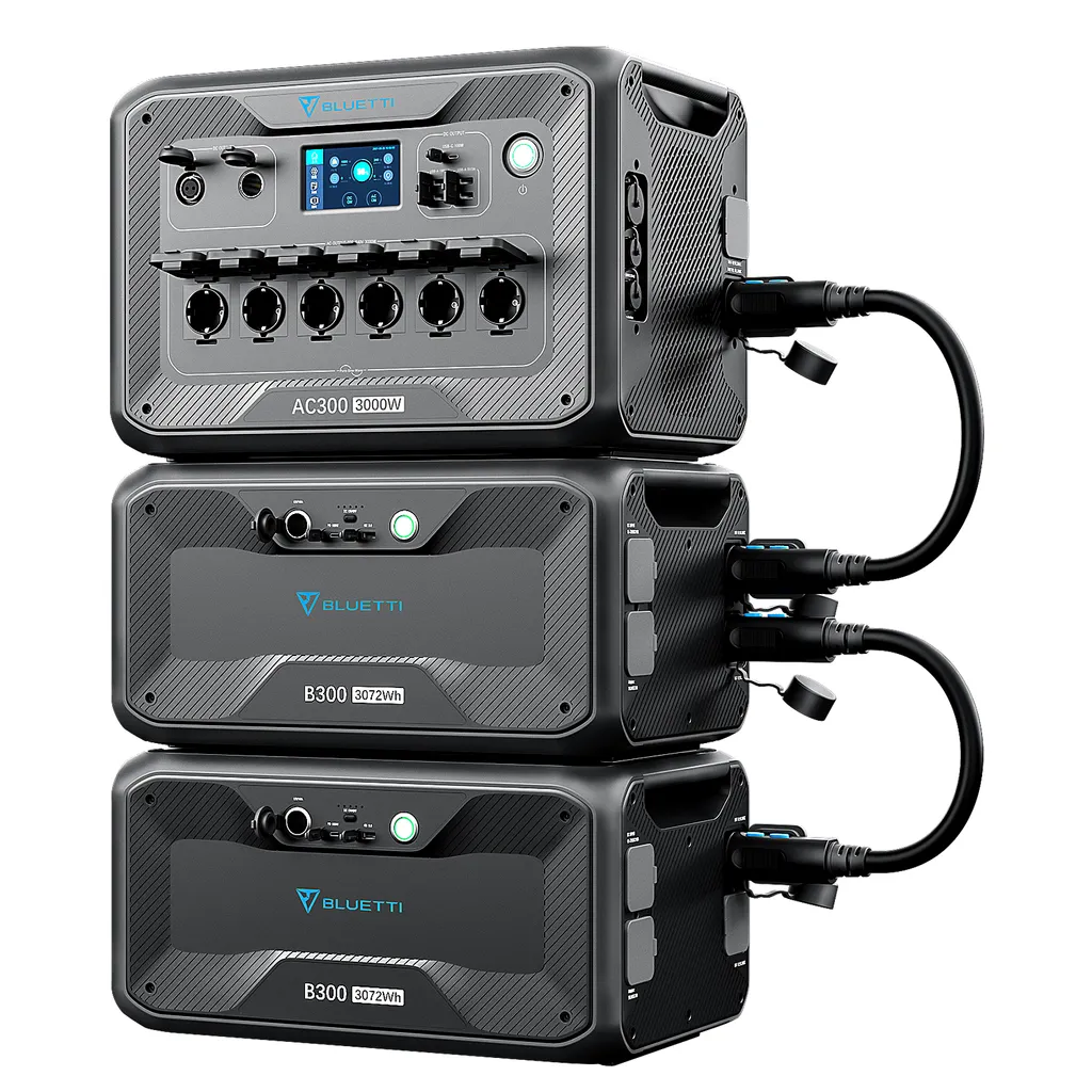 BLUETTI Stromerzeuger AC300 Mit 2 X B300 Erweiterungsbatterien, 6144Wh LiFePO4 Batterie Solargenerator Mit 6 X 3000W AC Steckdosen (6000W Spitzen), Tragbarer Powerstation Für Home Backup, Camping, Notfall,Stromversorgung,Stromspeicher 1 BLUETTI Stromerzeuger AC300 Mit 2 X B300 Erweiterungsbatterien, 6144Wh LiFePO4 Batterie Solargenerator Mit 6 X 3000W AC Steckdosen (6000W Spitzen), Tragbarer Powerstation Für Home Backup, Camping, Notfall,Stromversorgung,Stromspeicher
