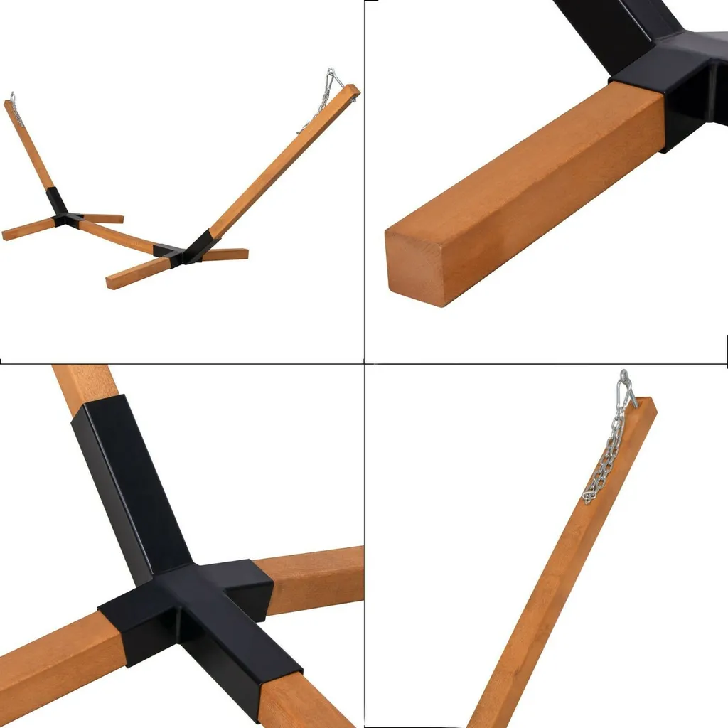 Springos Hängemattengestell Hängemattenständer 85 X 310 Cm Massivholz Ohne Hängematte 2 Springos Hängemattengestell Hängemattenständer 85 X 310 Cm Massivholz Ohne Hängematte – Bild 2