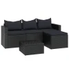 VidaXL Garten-Lounge-Set Schwarz Poly Rattan