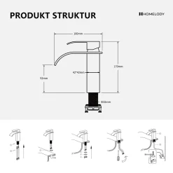 Aihom Homelody Schwarz Wasserfall Wasserhahn Bad Einhandmischer Waschtischarmaturen, Einhebelmischer Aus Messing Wasserhahn Waschbecken Für Badezimmer -Garten- & Gewächshäuser Geschäft 4c11116e39ba7bd7b965820ecbbd4043