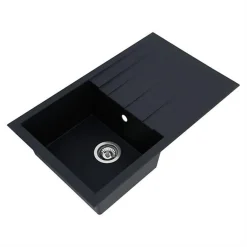 Respekta Mineralite Einbauspüle Houston 80x50 Cm - Schwarz
