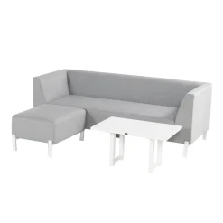 Hartman Dion Aluminium Lounge Set, Aluminiumgestell, Allwetter-Stoff Von Hartman, Inklusive Beistelltisch Und Hocker