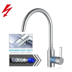 Homelody Niederdruck Küchenarmatur Aus Messing Wasserhahn Küche 360° Drehbar Niederdruck Spültischarmatur Mischbatterie Küche Chrom Armatur Für Boiler -Garten- & Gewächshäuser Geschäft 4c6bc036bce9dd78e06159f853307bb4