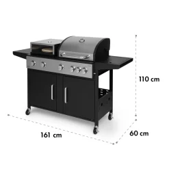Klarstein Gasgrill Und Pizzaofen, Seitenbrenner Gasgrill Mit 6 Brenner, 20,5kW Edelstahl-Gasgrill, BBQ Gasgrill Für Balkon & Garten, Grill Für Propan, Gasgrills Mit Pizzastein & Thermometer -Garten- & Gewächshäuser Geschäft 4cc5bb059f72ea73a6bad97456a9312c