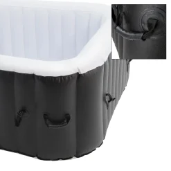 ECD Germany Aufblasbarer Whirlpool In-Outdoor Für 4 Personen, 100 Massagedüsen, LED-Display, 150x150 Cm, 600L, Extra-Zubehör, Seifenblase Jacuzzi Spa Pool Massage Heizung Wellness, Für Garten/Terrasse -Garten- & Gewächshäuser Geschäft 4ce0916ab4f8b41c2c43430d33cee0bd
