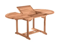 Möbilia Gartentisch Rund 120 Cm | Ausziehbar Auf 170 Cm | Mit Schirmaussparung | B 120 X T 120 X H 75 Cm | Natur | 11020016 | Serie GARTEN