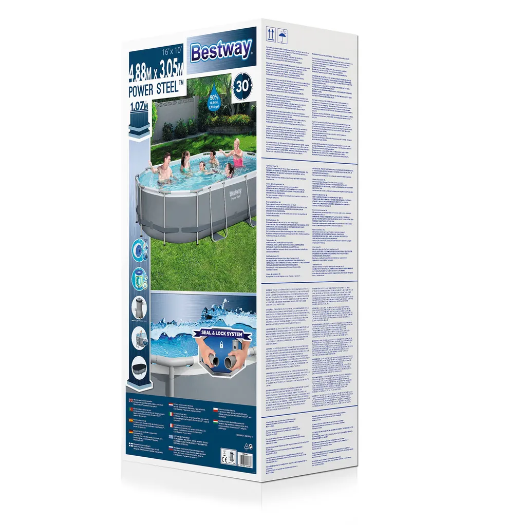BESTWAY 56448 Power Steel Frame Swimmingpool Pumpe Leiter Cover 488x305x107cm 2 BESTWAY 56448 Power Steel Frame Swimmingpool Pumpe Leiter Cover 488x305x107cm – Bild 2