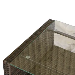 Outsunny 4 Tlg. Rattan Gartenmöbel-Set, Gartengarnitur Mit Kissen, Sitzgruppe Mit 2 Doppelsofa, 2 Stühlen, 1 Couchtisch, Sitzgarnitur Für Garten, Terrasse, Metall+Polyester, Beige -Garten- & Gewächshäuser Geschäft 4d12cddc1c7b8c266c7d1b2c17e91493