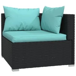 VidaXL 5-tlg. Garten-Lounge-Set Mit Kissen Poly Rattan Schwarz -Garten- & Gewächshäuser Geschäft 4d474a67dccf020076c2bdfbcbe8ed38