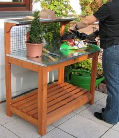 Pflanztisch Habau Mit Verzinkter Arbeitsplatte Groß 101x55x117cm -Garten- & Gewächshäuser Geschäft 4d4f51691ec5b8b4ef645385b413f846