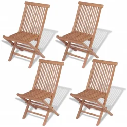 VidaXL Klappbare Gartenstühle 4 Stk. Massivholz Teak