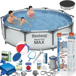 Bestway 56408 Steel Pro MAX Frame Pool 305x76 Schwimmbecken Gartenpool Pumpe Set