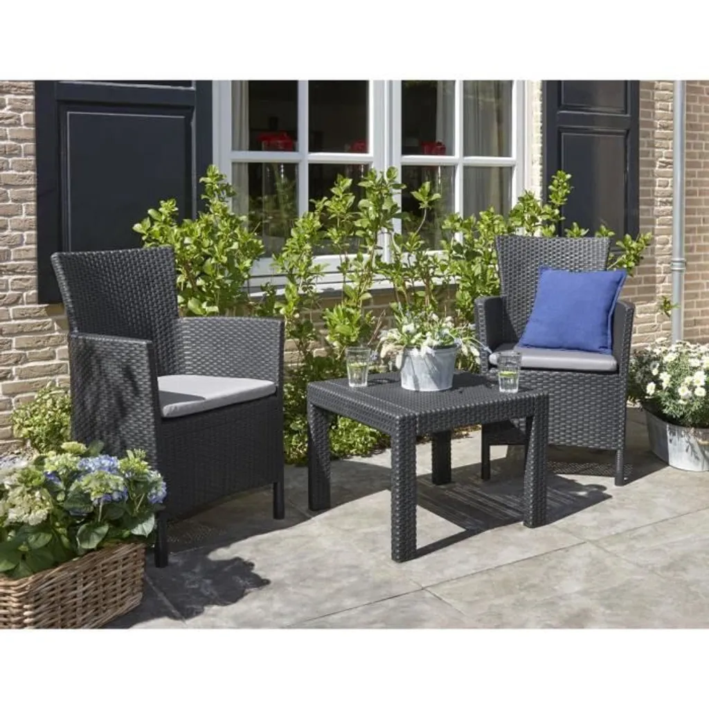 Keter Allibert Balkon- Und Gartenmöbel-Set Rosario Inkl. Sitzauflagen, Farbe Graphit 12 Keter Allibert Balkon- Und Gartenmöbel-Set Rosario Inkl. Sitzauflagen, Farbe Graphit – Bild 12