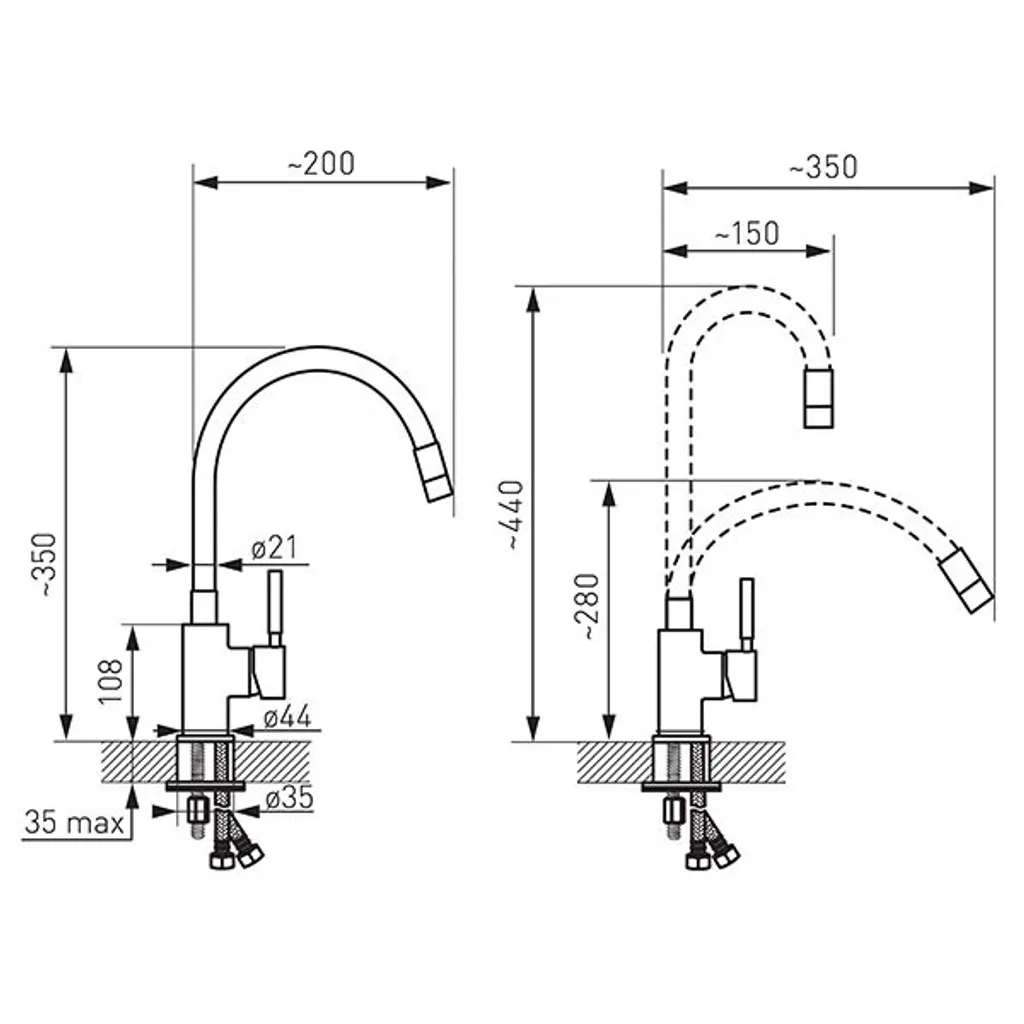 Ferro Spültischarmatur Beige Flexibel Einhebelmischer Wasserhahn Messing Mischbatterie Spiralfederarmatur 3 Ferro Spültischarmatur Beige Flexibel Einhebelmischer Wasserhahn Messing Mischbatterie Spiralfederarmatur – Bild 3