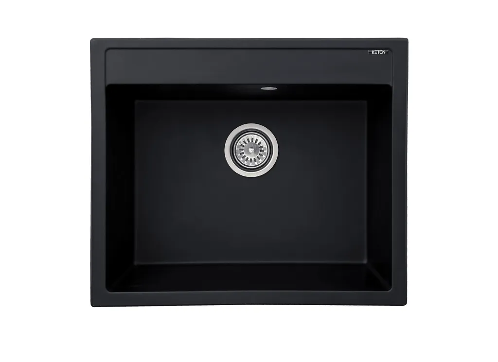 Keton Granitspüle Küchenspüle Granit Einbauspüle Spülbecken Spüle Granit Schwarz 50x60cm 1 Keton Granitspüle Küchenspüle Granit Einbauspüle Spülbecken Spüle Granit Schwarz 50x60cm