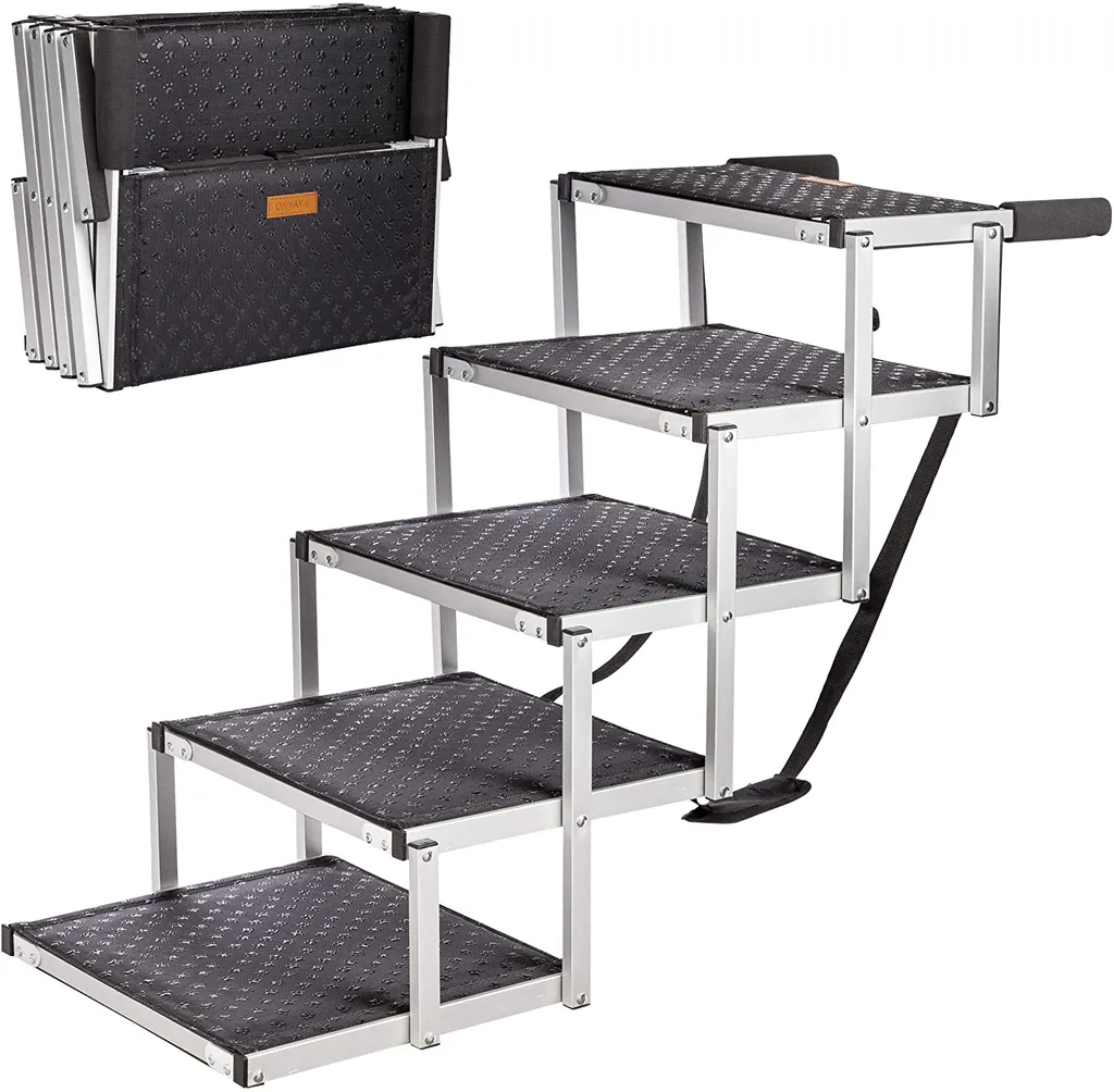 ONVAYA® Hundetreppe Faltbar | 5 Stufen | Hunderampe Einstieghilfe Für Autos Oder Hohe Betten | Klappbare Haustiertreppe | Stabile Hundeleiter | Praktisch & Leicht | Für Bis Zu 60 Kg 1 ONVAYA® Hundetreppe Faltbar | 5 Stufen | Hunderampe Einstieghilfe Für Autos Oder Hohe Betten | Klappbare Haustiertreppe | Stabile Hundeleiter | Praktisch & Leicht | Für Bis Zu 60 Kg