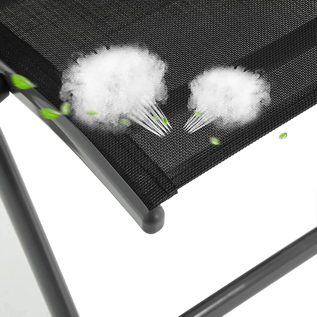 SONGMICS 4er-Set Klappbare Campingstühle, Gartenstühle, Klappstühle Mit Aluminiumgestell, 8-fach Verstellbare Rückenlehne, Max. 150 Kg Belastbar, Schwarz GCB30BK 5 SONGMICS 4er-Set Klappbare Campingstühle, Gartenstühle, Klappstühle Mit Aluminiumgestell, 8-fach Verstellbare Rückenlehne, Max. 150 Kg Belastbar, Schwarz GCB30BK – Bild 5