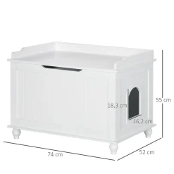 PawHut Katzenschrank Für Katzentoilette Katzenklo Katzenhaus Mit Klappdeckel Trennwand Katzenhöhle Katzenkommode Beistelltisch Erhöhtes Design MDF Spanplatte Weiß 74 X 52 X 55 Cm 11 PawHut Katzenschrank Für Katzentoilette Katzenklo Katzenhaus Mit Klappdeckel Trennwand Katzenhöhle Katzenkommode Beistelltisch Erhöhtes Design MDF Spanplatte Weiß 74 X 52 X 55 Cm -Garten- & Gewächshäuser Geschäft 4ed9bc40e5f22a0429e90342b6b5e6cb