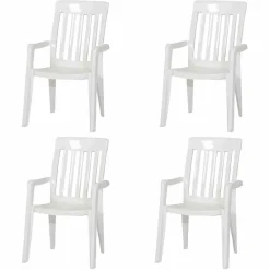 SIEGER Palma SET 4x Stapelsessel Weiß L56155 Kunststoff