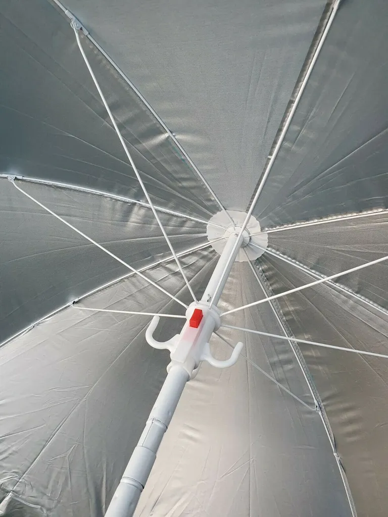 Meinposten Sonnenschirm Ø 138 Cm Strandschirm Schirm Mit 3 Haken Strand Urlaub UV Schutz GRÜN 5 Meinposten Sonnenschirm Ø 138 Cm Strandschirm Schirm Mit 3 Haken Strand Urlaub UV Schutz GRÜN – Bild 5