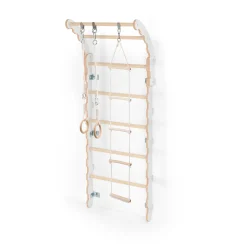 MAMOI® Klettergerüst Indoor, Sprossenwand Für Kinderzimmer, Turnringe Kinder Für Klettern, Kletterwand Und Spielgeräte, Midi Turngeräte Mit Klimmzugstange Für Drinnen, Sportgeräte Ab 3 Jahren