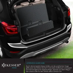 KESSER® Bierzeltgarnitur - 3-teilig Set, Tisch + 2 X Bank, Für Drinnen - Draußen, Klappbar, Tragegriffe, HxBxT: 73x180x75 Cm , Kunststoff, Rattan-Look Gartengarnitur , Klapptisch , Gartentisch, Farbe:Schwarz -Garten- & Gewächshäuser Geschäft 4f997bd180c40873fabc5299d86b026d