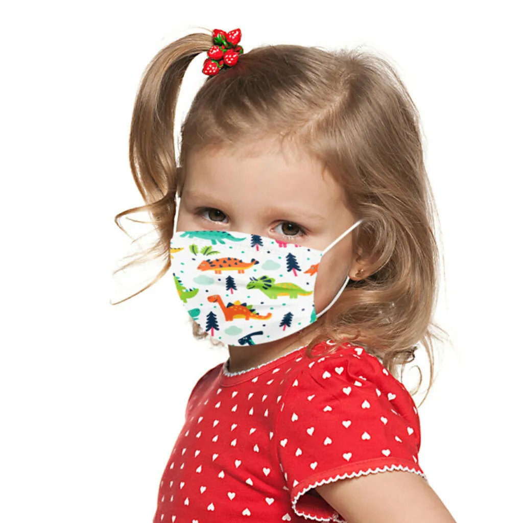 Redcoringe 50 Stk Kinder Einwegmasken Dinosaurier Cartoon Gesichtsmaske Einweg-3-lagige Mundmaske Für Kinder 2 Redcoringe 50 Stk Kinder Einwegmasken Dinosaurier Cartoon Gesichtsmaske Einweg-3-lagige Mundmaske Für Kinder – Bild 2