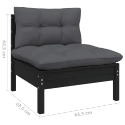 VidaXL 4-tlg. Garten-Lounge-Set Mit Kissen Schwarz Kiefernholz -Garten- & Gewächshäuser Geschäft 4faaffedae332066e515d2045c8a594b