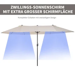 Outsunny Sonnenschirm Gartenschirm Marktschirm Doppelsonnenschirm Terrassenschirm Mit Handkurbel Oval Metall + Polyester Beige 455 X 270 X 240 Cm 18 Outsunny Sonnenschirm Gartenschirm Marktschirm Doppelsonnenschirm Terrassenschirm Mit Handkurbel Oval Metall + Polyester Beige 455 X 270 X 240 Cm -Garten- & Gewächshäuser Geschäft 4fb126522836022e966c51c20672d15e