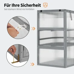 M MCombo Gewächshaus Frühbeet Aus Holz, Für Balkon & Garten, Klein Treibhaus Greenhouse Aufsatz Kasten Winterfest, 46*76*110cm, 0760 (Grau) 12 M MCombo Gewächshaus Frühbeet Aus Holz, Für Balkon & Garten, Klein Treibhaus Greenhouse Aufsatz Kasten Winterfest, 46*76*110cm, 0760 (Grau) -Garten- & Gewächshäuser Geschäft 4fbddfef09c6cec70d4b172bc24e8fc6
