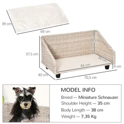 PawHut Haustiersofa Hundebett Rattan Mit Kissen Vier Füßen Haustierbett Katzenbett Hundekorb Hundesofa Für Kleine Hunde Hellgrau+Weiß 70,5 X 40 X 37,5 Cm 11 PawHut Haustiersofa Hundebett Rattan Mit Kissen Vier Füßen Haustierbett Katzenbett Hundekorb Hundesofa Für Kleine Hunde Hellgrau+Weiß 70,5 X 40 X 37,5 Cm -Garten- & Gewächshäuser Geschäft 4ff29323223967bd9dbf834cd8ec3e32