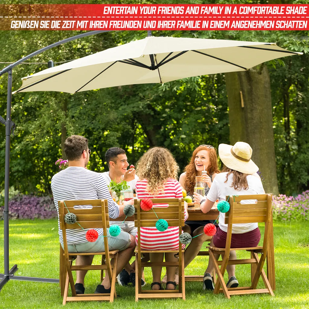 FF Europe MIADOMODO® Sonnenschirm - Ø300/350cm, Mit Ständer, Handkurbel, Neigbar, Verstellbar, Farbwahl - Ampelschirm, Gartenschirm, Marktschirm, Terassenschirm 6 FF Europe MIADOMODO® Sonnenschirm - Ø300/350cm, Mit Ständer, Handkurbel, Neigbar, Verstellbar, Farbwahl - Ampelschirm, Gartenschirm, Marktschirm, Terassenschirm – Bild 6