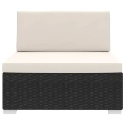 VidaXL Modular-Sofa-Mittelteil 1 Stk. + Auflagen Poly Rattan Schwarz -Garten- & Gewächshäuser Geschäft 50a21efa2b988ac368a2a529794c7483
