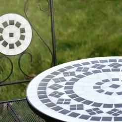 SVITA Bistro-Set Mosaik Balkon-Set 2 Personen Metall Sitzgruppe Klappbar Schwarz -Garten- & Gewächshäuser Geschäft 511b1f547f5b63b6b1baf6cbe57a890f