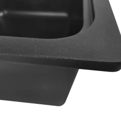 Aquamarin® Spülbecken - In Schwarz, Granit, Ca. 75,9 X 45,9 Cm, Mit Abtropffläche, Rechteckig, Reversibel, Gesprenkelt - Küchenspüle, Einbauspüle, Spüle, Verbundspüle, Küchenspüle