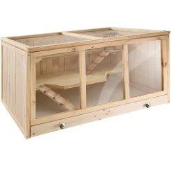 Tectake Nagerkäfig Aus Holz 95x50x50cm - Braun -Garten- & Gewächshäuser Geschäft 514cc006995819db6bdc94de9b0395f5