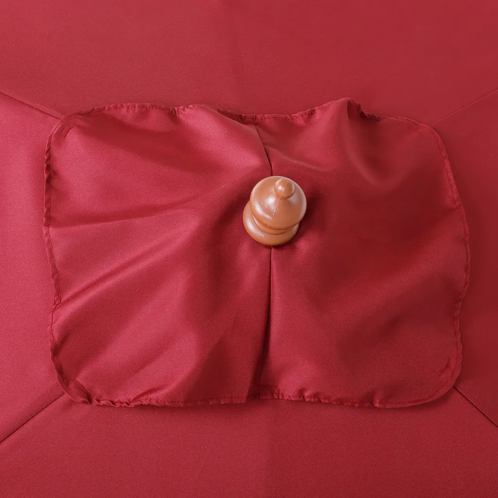 Outsunny Sonnenschirm, Knickbarer Gartenschirm, Strandschirm, 3-stufig Einstellbar, Holz+Polyester, Weinrot, 200 X 150 X 230 Cm 8 Outsunny Sonnenschirm, Knickbarer Gartenschirm, Strandschirm, 3-stufig Einstellbar, Holz+Polyester, Weinrot, 200 X 150 X 230 Cm – Bild 8