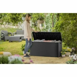 Keter Emily Aufbewahrungsbox 280 L Graphit Box Gartenbox Kunststoff -Garten- & Gewächshäuser Geschäft 516c6e26f4e4f3e3dd184686918f41b6